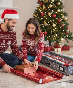 Alternative view of HOLDN' STORAGE Premium Wrapping Paper Storage Container - Durable 600D Tear-Proof. Fits 27 Rolls Gift Wrap. Extra Pockets for Ribbons & Bows. Underbed Storage - Ideal for Holiday Christmas. Grey/White Snowflakes